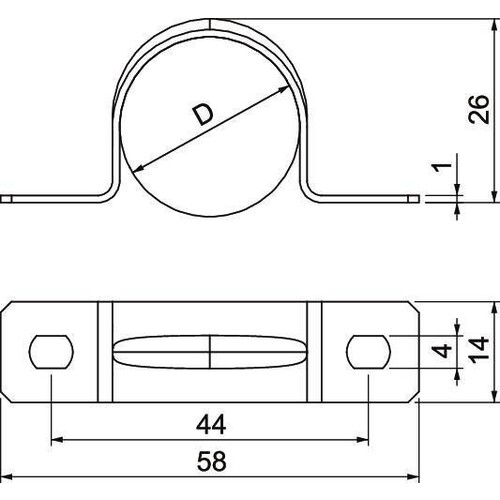 1018679 OBO 605 25 V4A Befestigungs- schelle zweilappig 25mm Edelstahl rostfr Produktbild Additional View 1 L