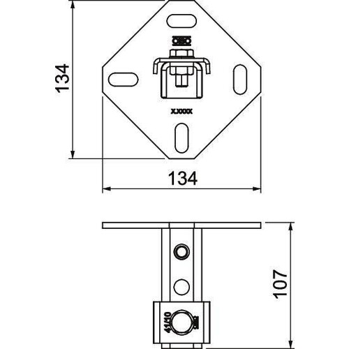 1123195 OBO WBDHE 41 V2A Wandhalter Kombi MS 41 134,35x5x110 Edelstahl, rost Produktbild Additional View 1 L