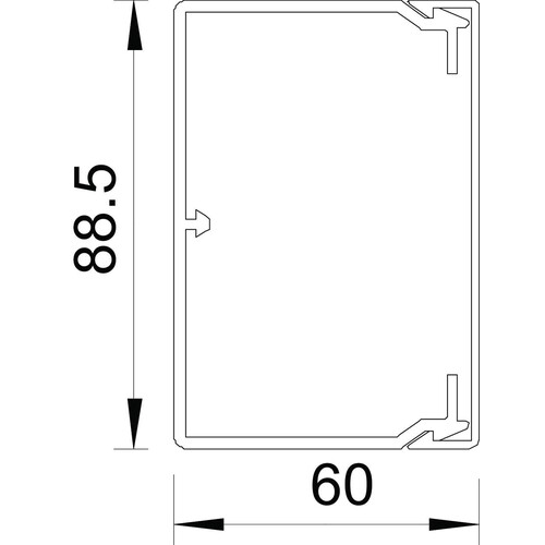 6175415 OBO WDKH-60090RW Wand- und Deckenkanal halogenfrei 60x90x2000 Polyc Produktbild Additional View 1 L