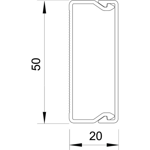 6168736 OBO WDK20050RW Wand- und Deckenkanal mit Bodenlochung 20x50x2000 Produktbild Additional View 1 L
