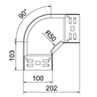 6041130 OBO RBM 90 610 FS Bogen 90° mit Schnellverbindung 60x100 Stahl bandverzi Produktbild Additional View 1 S