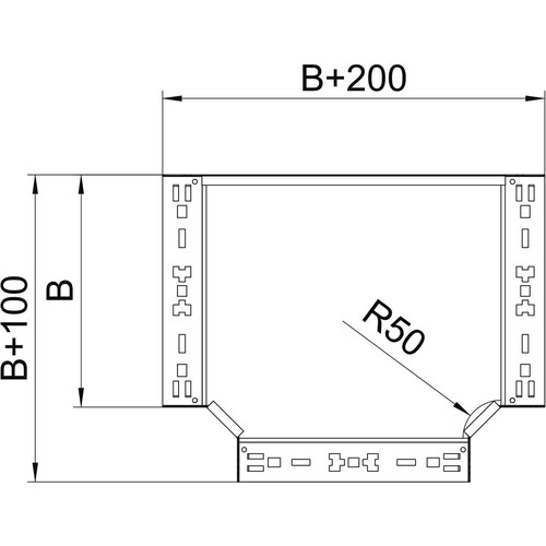 6041320 OBO RTM 610 FS T-Abzweigstück mit Schnellverbindung 60x100 Stahl bandv Produktbild Additional View 1 L