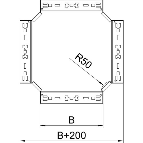 7027005 OBO RKM 620 FS Kreuzung mit Schnellverbindung 60x200 Stahl bandverzi Produktbild Additional View 1 L