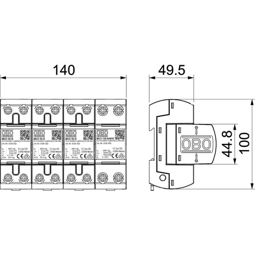 5096879 OBO MCD 50-B 3+1 CoordinatedLightningController Set für T Produktbild Additional View 1 L