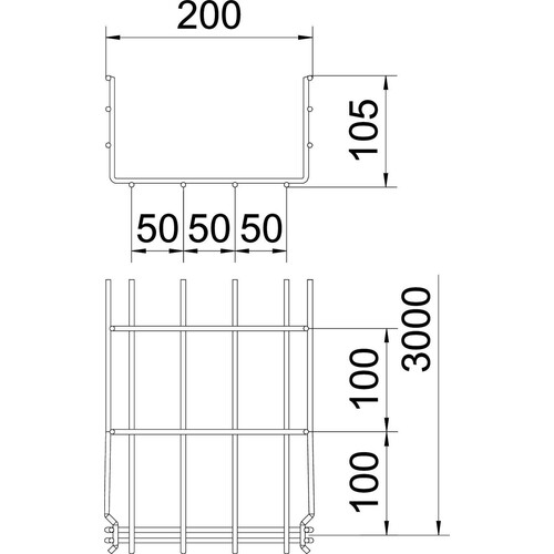 6002406 OBO GRM 105 200 G Gitterrinne GRM 105x200x3000 Stahl galvanisch verzin Produktbild Additional View 1 L