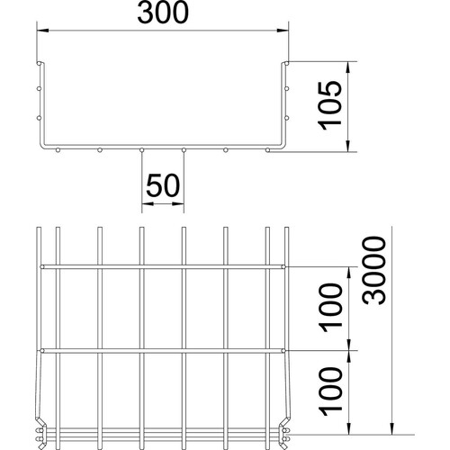 6002408 OBO GRM 105 300 G Gitterrinne GRM 105x300x3000 Stahl galvanisch verzin Produktbild Additional View 1 L