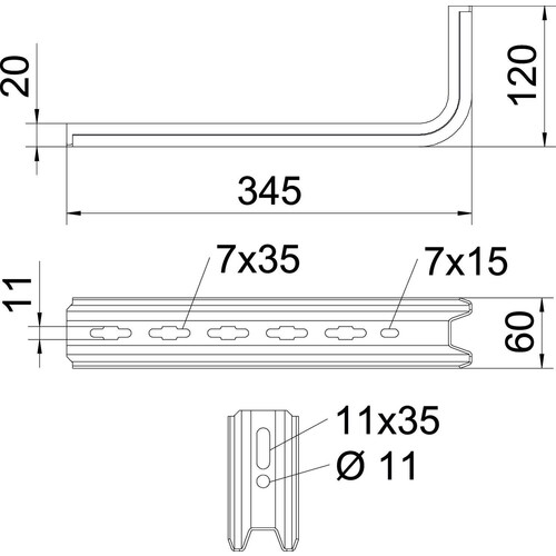 6364306 OBO TPSA 345 FS TP-Stiel/ Wand + Stielausleger Einsatz als Stiel und Au Produktbild Additional View 1 L