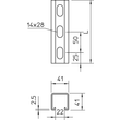 1122622 OBO MS 41 L 3M FT Profilschiene gelocht, Schlitzweite 22mm 3000x41x41 St Produktbild Additional View 1 S