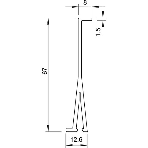 6026982 OBO 2371 80 Trennwand 80x2000mm Polyvinylchlorid lichtgrau Produktbild Additional View 1 L