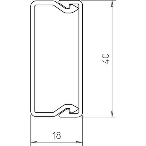 6191029 OBO WDK15040RW Wand- und Deckenkanal mit Bodenlochung 15x40x2000 Produktbild Additional View 1 L