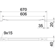 6015697 OBO DBLG 20 600 FS Distanzbügel für Gitterrinne B600mm Stahl bandverzink Produktbild Additional View 1 S