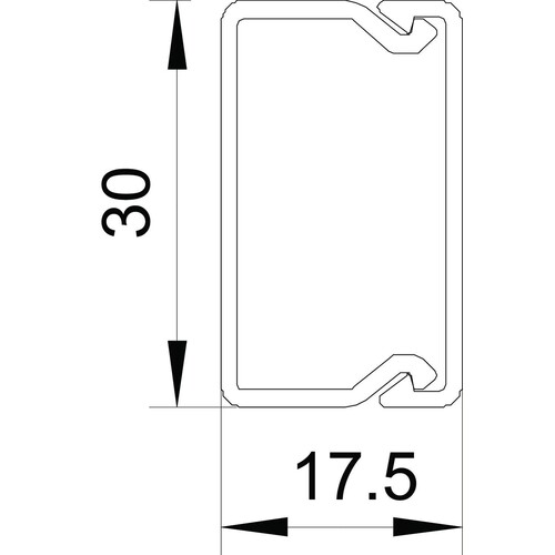 6025005 OBO WDK15030GR Wand- und Deckenkanal mit Bodenlochung 15x30x2000 Produktbild Additional View 1 L