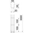 6001415 OBO GRM 55 50 FT Gitterrinne GRM 55x50x3000 Stahl tauchfeuerverzinkt Produktbild Additional View 1 S