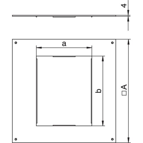 7400463 OBO DUG 250-3 6 Montagedeckel 250-2/3 für GES6 282x282x4 Stahl bandver Produktbild Additional View 1 L