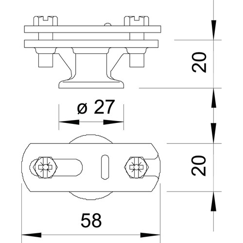 5230446 OBO 113 BZ-FL Leitungshalter für Flachleiter 30mm Zinkdruckguss galva Produktbild Additional View 1 L