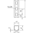 1122970 OBO MS 41 L 1M 2 FS Profilschiene gelocht, Schlitzweite 22mm Produktbild Additional View 1 S