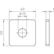 1124643 OBO GMS 1 VP FT Verbindungsplatte mit 1 Loch 40x40x5 Sta Produktbild Additional View 1 S