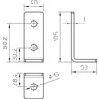 1124661 OBO GMS 3 VW 90 FT Verbindungswinkel 90°, mit 3 Löchern 105 Produktbild Additional View 1 S