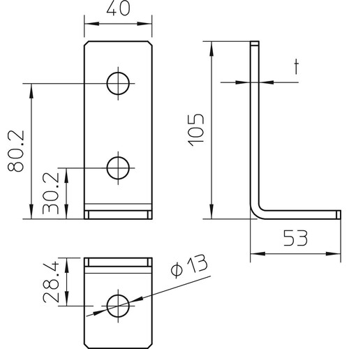 1124661 OBO GMS 3 VW 90 FT Verbindungswinkel 90°, mit 3 Löchern 105 Produktbild Additional View 1 L