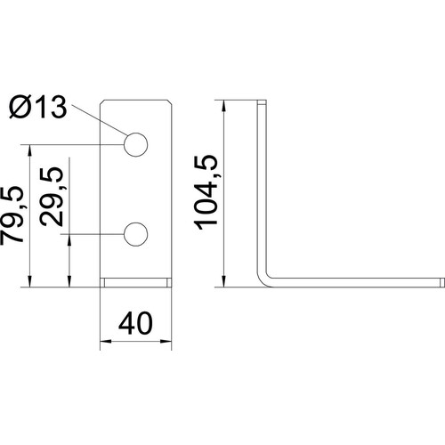 1124663 OBO GMS 4 VW 90 FT Verbindungswinkel 90°, mit 4 Löchern 104 Produktbild Additional View 1 L