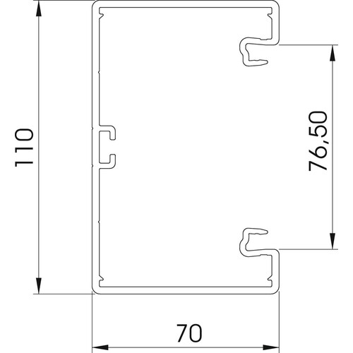 6274302 OBO GK-70110LGR Geräteeinbaukanal mit Bodenlochung 70x11 Produktbild Additional View 1 L