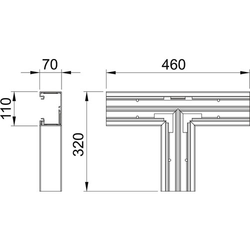 6274360 OBO GK-T70110RW T-Stück 70x110mm Polyvinylchlorid reinweiß Produktbild Additional View 1 L