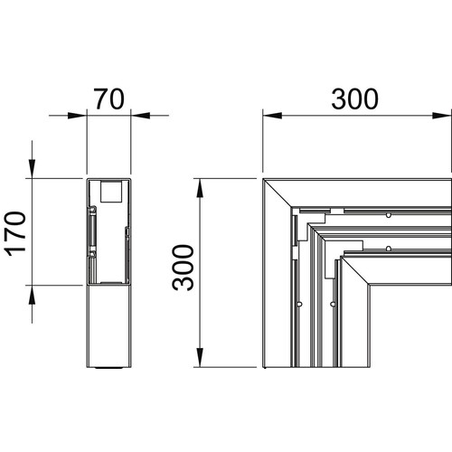 6274722 OBO GK-F70170LGR Flachwinkel 70x170mm Polyvinylchlorid lichtgrau Produktbild Additional View 1 L