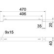 6015689 OBO DBLG 20 400 FS Distanzbügel für Gitterrinne B400mm Stahl bandverzink Produktbild Additional View 1 S