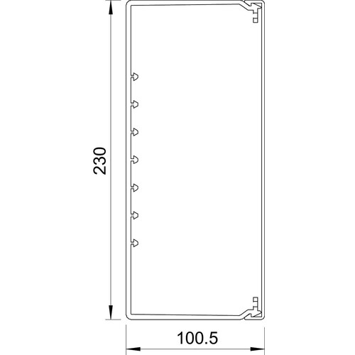 6191355 OBO WDK100230RW Wand- und Deckenkanal + Bodenlochung 100x230x2000 Produktbild Additional View 1 L