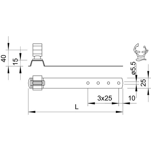 5215609 OBO 157 FK-VA 410 Dachleitungshalter  Edelstahl, rostfrei Produktbild Additional View 1 L