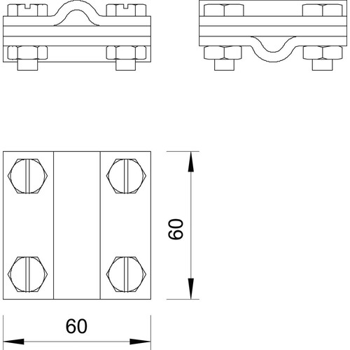 5312310 OBO 252 8-10 FT Kreuzverbinder 8-10mm Stahl tauchfeuerverzinkt Produktbild Additional View 1 L