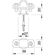 5412803 OBO 113 B-Z-HD Stangenhalter mit Holzschraube + Dübel 16mm Zinkdruckg Produktbild Additional View 1 S