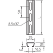 1112708 OBO 2063 L 2M FS Profilschiene langgelocht,Schlitzweite16,5mm 2000x35x1 Produktbild Additional View 1 S