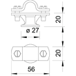 5412609 OBO 113 Z-16 Stangenhalter 16mm Zinkdruckguss verzinkt Produktbild Additional View 1 S