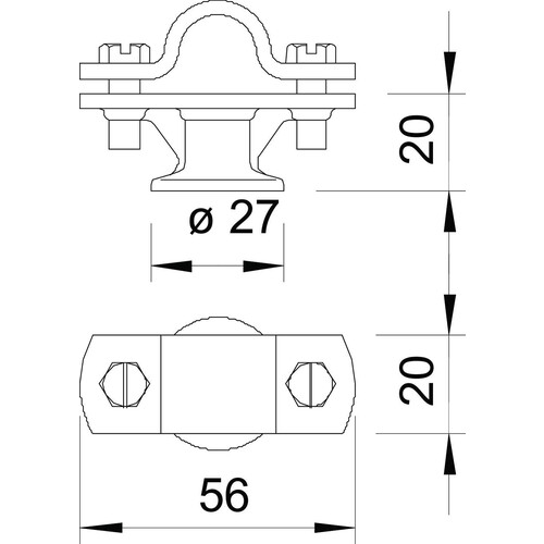 5412609 OBO 113 Z-16 Stangenhalter 16mm Zinkdruckguss verzinkt Produktbild Additional View 1 L