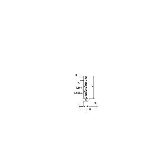 1108123 OBO 2061 L 2M FS Profilschiene gelocht, Schlitzweite 11mm 2000x25x10 St Produktbild Additional View 1 L