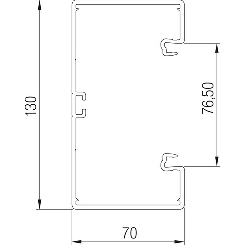 6274502 OBO GK-70130LGR Geräteeinbaukanal mit Bodenlochung 70x13 Produktbild Additional View 1 L