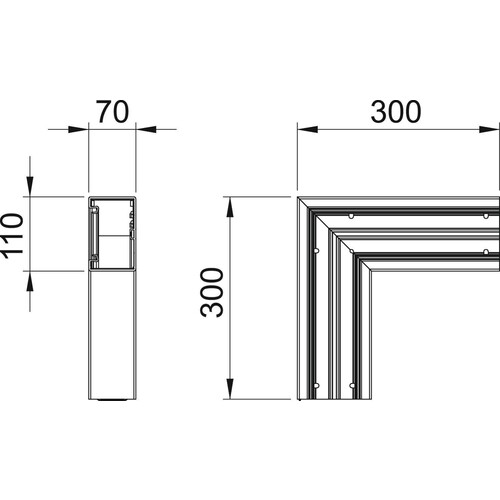 6274322 OBO GK-F70110LGR Flachwinkel 70x110mm Polyvinylchlorid lichtgrau Produktbild Additional View 1 L