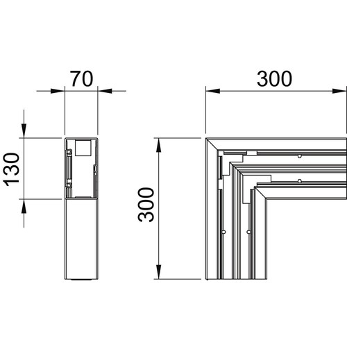 6274520 OBO GK-F70130RW Flachwinkel 70x130mm Polyvinylchlorid reinweiÃ Produktbild Additional View 1 L