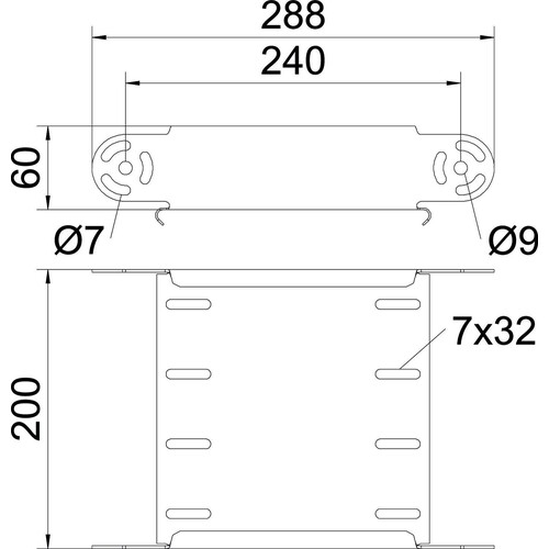 7005342 OBO RGBEV 620 FS Gelenkbogen-Element vertikal 60x200 Stah Produktbild Additional View 1 L