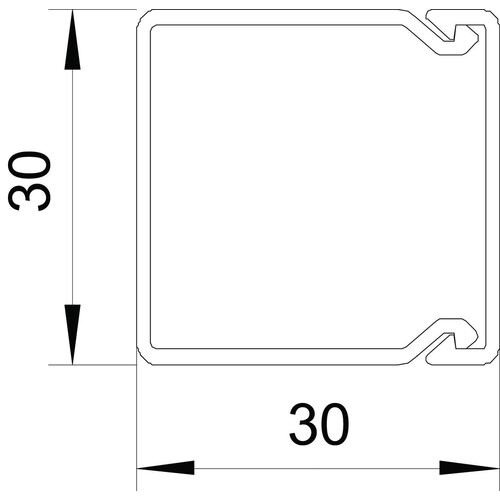 6191096 OBO WDK30030RW Wand- und Deckenkanal mit Bodenlochung 30x30x2000 Produktbild Additional View 1 L