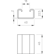 6416446 OBO DSK 25 FT Distanzstück zum Einsatz in US 3-Stiel 46x40x22,5 Stahl t Produktbild Additional View 1 S