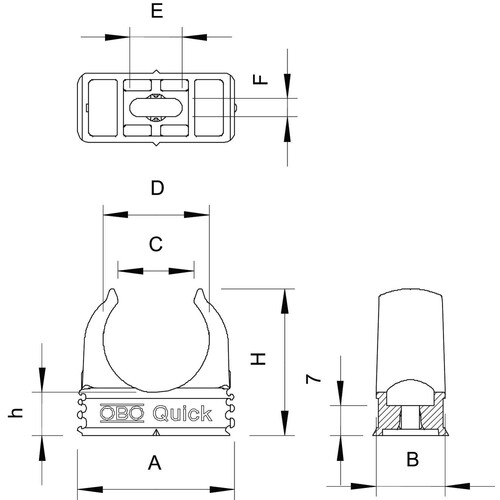 2149040 OBO 2955 M63 Quick-Schelle M63 Polypropylen lichtgrau Produktbild Additional View 1 L