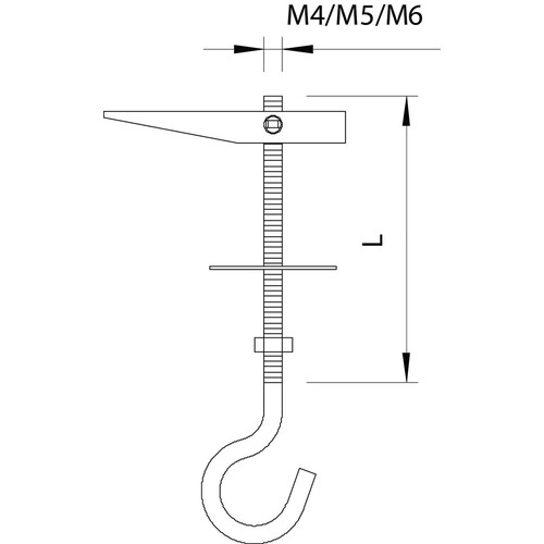 3482030 OBO 454 M6x100 G Kippdübel mit Deckenhaken M6x100mm Stahl galvanisch ve Produktbild Additional View 1 L