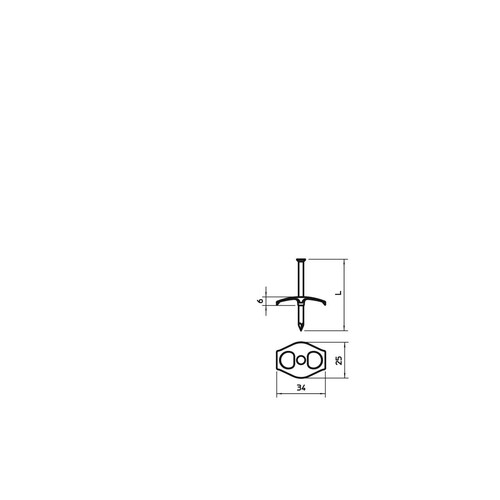 2222833 OBO 1996 40 Nagel-Fix 3x40mm Polypropylen transparent Produktbild Additional View 1 L