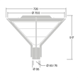 96260101 THORN AVENUE F2 LED 30W/BP8 CL2 STR N4M Dekorativ.Mastaufsatzleuchte Produktbild Additional View 3 S