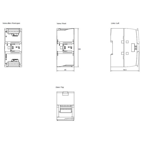 6ES7221-1BF32-0XB0 Siemens Simatic S7-1200 Digitaleing. SM 1221, 8DI, 24VDC Produktbild Additional View 2 L