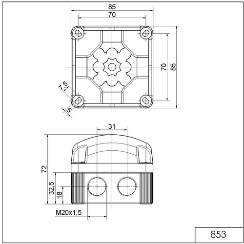 853.110.60 WERMA LED-Doppelblitzleuchte BMW115-230VAC ROT Produktbild Additional View 1 L