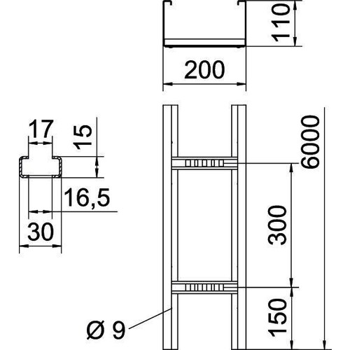 6311059 OBO WKLG 1120 FT Weitspannkabelleiter gelochter Seitenhol Produktbild Additional View 1 L