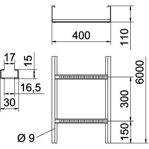 6311067 OBO WKLG 1140 FT Weitspannkabelleiter gelochter Seitenhol Produktbild Additional View 1 L